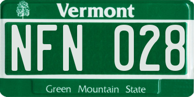 VT license plate NFN028