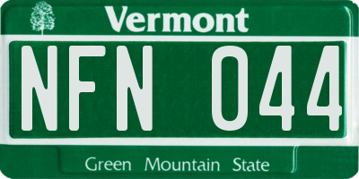 VT license plate NFN044