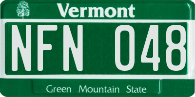 VT license plate NFN048