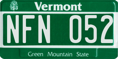 VT license plate NFN052