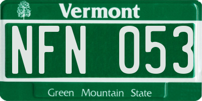 VT license plate NFN053
