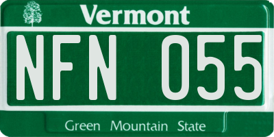 VT license plate NFN055