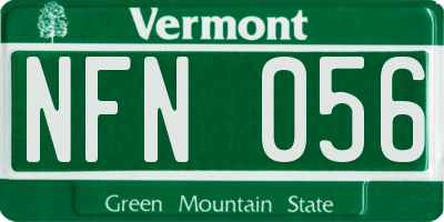 VT license plate NFN056