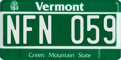 VT license plate NFN059
