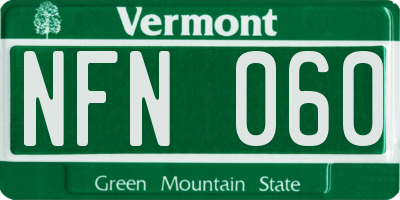 VT license plate NFN060