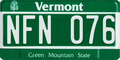 VT license plate NFN076