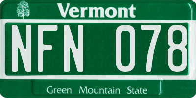 VT license plate NFN078
