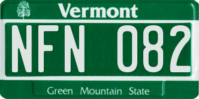 VT license plate NFN082