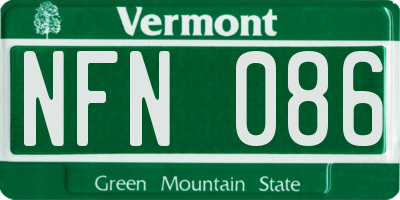 VT license plate NFN086