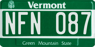 VT license plate NFN087
