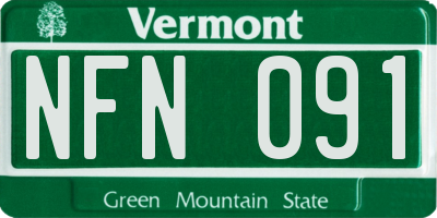 VT license plate NFN091