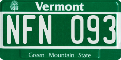 VT license plate NFN093