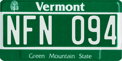 VT license plate NFN094