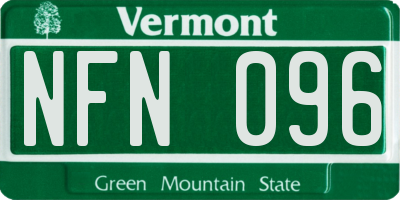 VT license plate NFN096