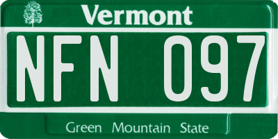 VT license plate NFN097