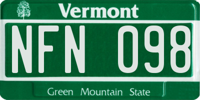 VT license plate NFN098
