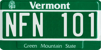VT license plate NFN101