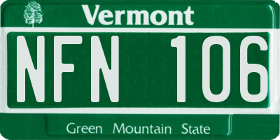 VT license plate NFN106
