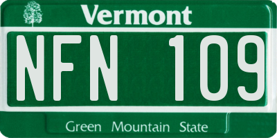 VT license plate NFN109