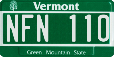 VT license plate NFN110
