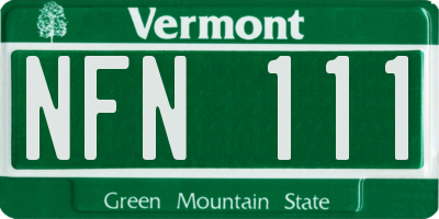 VT license plate NFN111