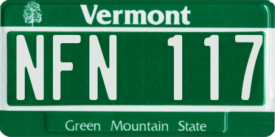 VT license plate NFN117