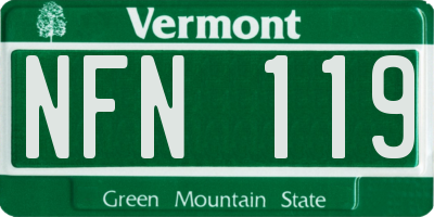 VT license plate NFN119