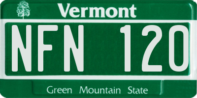 VT license plate NFN120