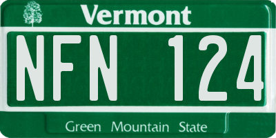 VT license plate NFN124