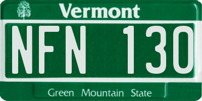 VT license plate NFN130
