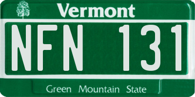 VT license plate NFN131