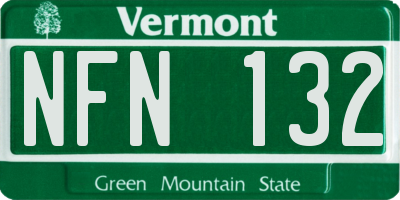 VT license plate NFN132