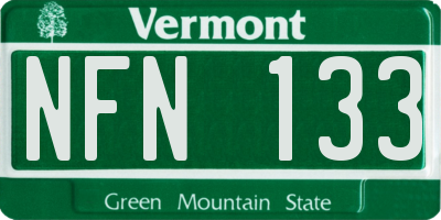 VT license plate NFN133