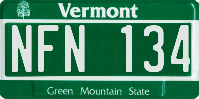 VT license plate NFN134