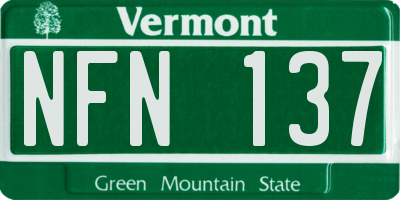 VT license plate NFN137