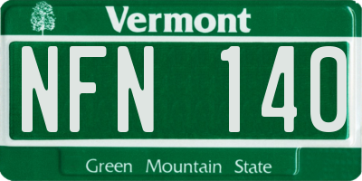 VT license plate NFN140