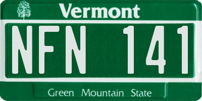 VT license plate NFN141