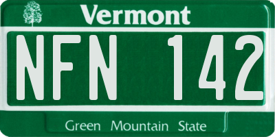 VT license plate NFN142