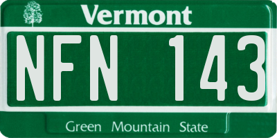 VT license plate NFN143