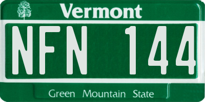 VT license plate NFN144