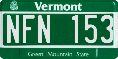 VT license plate NFN153