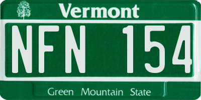 VT license plate NFN154