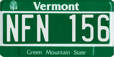 VT license plate NFN156