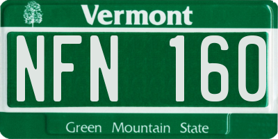 VT license plate NFN160