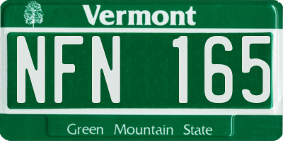 VT license plate NFN165