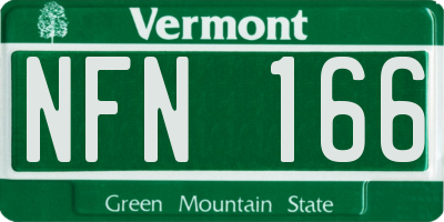 VT license plate NFN166
