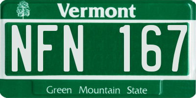 VT license plate NFN167