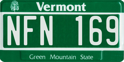 VT license plate NFN169