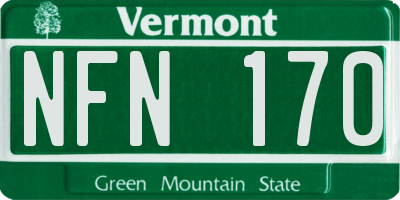 VT license plate NFN170