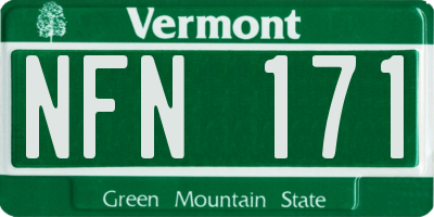 VT license plate NFN171